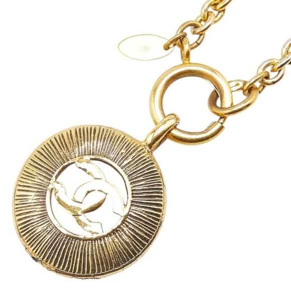 Chanel Coco Mark Chain Necklace Gold Plated Women's CHANEL - Picture 1 of 9